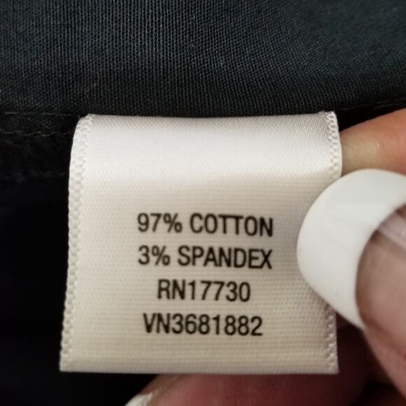 Merona Size XXL Black Stretch Cotton Blend 4 Pocket Women's Buttonfront Dress - Picture 8 of 9